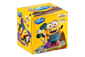 Серветки косметичні 3-х шарові Міньйони Smile 60шт