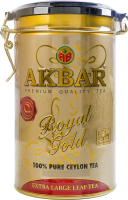 Чай черный цейлонский крупнолистовой Royal Gold Akbar букет ж/б 150г