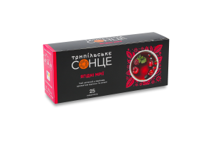 Чай зеленый байховый с каркаде, яблоком со вкусом и ароматом малины и вишни Ягодные мечты Трипільське Сонце к/у 25х1.5г