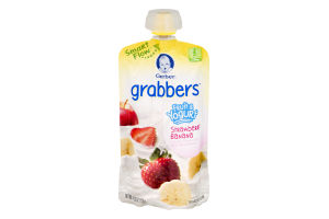 Gerber Grabbers Fruit & Yogurt Squeezable Pouch Strawberry Banana