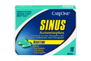 CareOne Sinus Nighttime Softgels - 16 CT