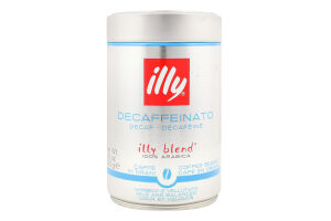 Кава натуральна смажена в зернах Decaffeinato Illy з/б 250г