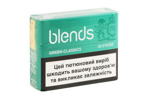 Виріб тютюновмісний для електричного нагрівання з фільтром Blends Classics Green 20шт
