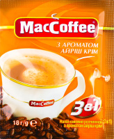 Напій кавовий розчинний з ароматом айріш крім 3в1 MacCoffee м/у 18г