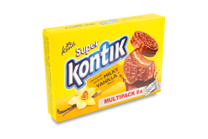 Печиво-сендвіч ванільний молочний смак Super Kontik к/у 6х45г