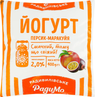 Йогурт 2% Персик-маракуйя РадиМо м/у 400г