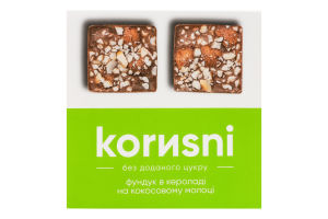 Фундук в кероладі на кокосовому молоці без доданого цукру Korиsni к/у 100г