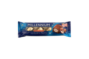 Цукерки шоколадні з начинкою та цілими горіхами Golden Nuts Millennium м/у 29г