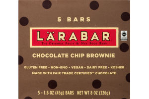 Larabar Fruit & Nut Food Bar Chocolate Chip Brownie - 5 CT