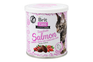 Ласощі д/котів Снек Суперфрутс з лососем 100г Бріт Кеа