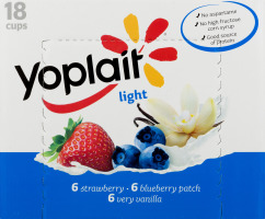 Yoplait Light Fat Free Yogurt Strawberry, Blueberry Patch, Very Vanilla - 18 CT