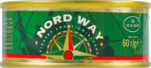 Икра лососевая зернистая соленая Nordway 1с ж/б 60г