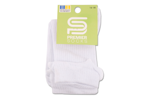 Шкарпетки Premier socks вис рубчик рюш білі р16-18