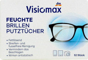 Серветки вологі Visiomax для чищення окулярів
