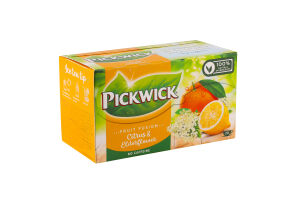 Чай фруктово-травяной ароматизированный Цитрус-бузина Fruit fusion Pickwick к/у 20х2г