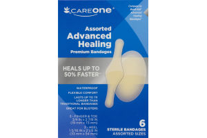 CareOne Advanced Healing Premium Bandages Assorted - 6 CT