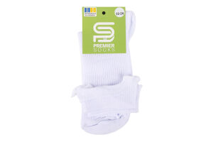Шкарпетки Premier socks вис рубчик рюш білі р22-24