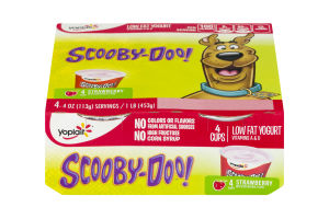 Yoplait Scooby-Doo! Low Fat Yogurt Strawberry - 4 PK
