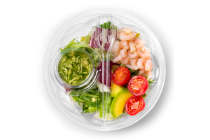 Салат с сыром и креветкой