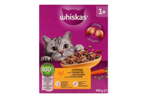 Корм сухий повнораціонний для дорослих котів з куркою Whiskas к/у 300г