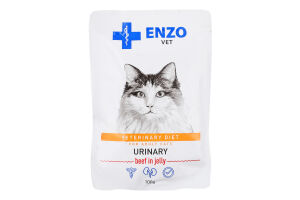 Корм д/котів Дієта при захворюванні сечовивідних шляхів з яловичиною в желе 100г пауч Ензо Вет