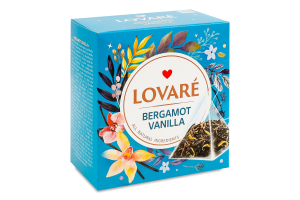 Чай черный цейлонский листовой байховый с ароматом ванили и бергамота Бергамот ваниль Lovare к/у 15х2г
