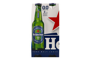 Пиво специальное 4х330мл 0% безалкогольное светлое фильтрованное пастеризованное Heineken бут