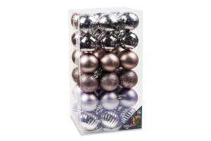 Набір прикрас ялинкових Кулі срібло 36шт