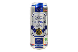 Пиво 0.5л 4.7% світле фільтроване пастеризоване Pils Oettinger з/б