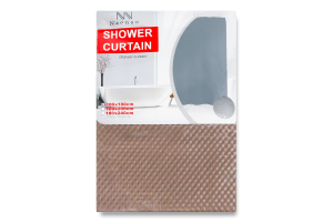 Шторка до ванної кімнати сіра 180*180см