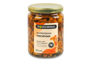 Грибы маринованные Лисички Полісянка с/б 360г