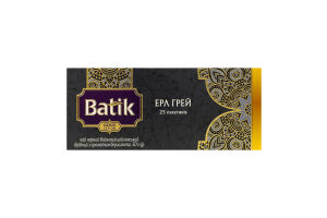 Чай черный цейлонский байховый мелкий с ароматом бергамота Эрл Грей Gold Batik в/с к/у 25х2г