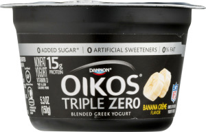 Dannon Oikos Triple Zero Blended Greek Nonfat Yogurt Banana