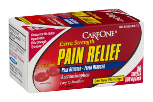 CareOne Extra Strength Pain Relief Acetaminophen Tablets - 50 CT