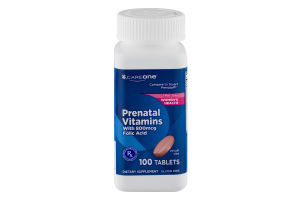 CareOne Prenatal Vitamins with 800mcg Folic Acid Tablets - 100 CT