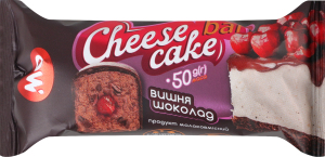Сырок глазированный 26% с сахаром и печеньем Шоколад-вишня Cheese cake bar Молочний острів м/у 50г