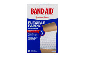 Band-Aid Adhesive Bandages Flexible Fabric Extra Large - 10 CT