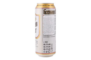 Пиво 0.5л 4% светлое фильтрованное пастеризованное Hermann Muller ж/б