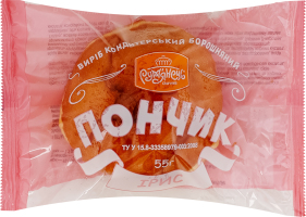 Пончик с наполнителем с ароматом пастеризованным для кондитерских изделий с сахаром Ирис Рум'янець м/у 55г
