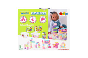 Конструктор Wader Kids Blocks рожевий 50ел 41297