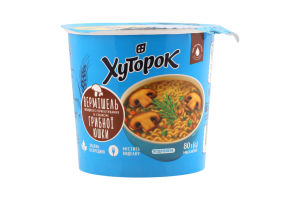 Вермішель швидкого приготування з смаком грибної юшки не гостра 80г стакан Хуторок