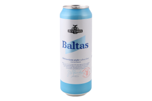Пиво 568мл 5% светлое пшеничное нефильтрованное пастеризованное Baltas Svyturys ж/б