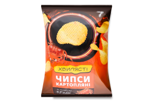 Чіпси Семерка 110 г хвилясті зі смаком краба