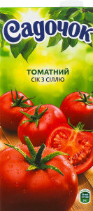 Сок восстановленный стерилизованный с солью Томат Садочок т/п 0.95л