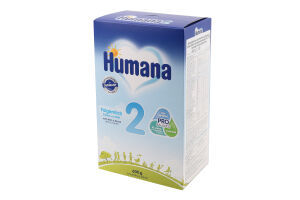 Суміш молочна для дітей 6-12міс суха з пребіотиками галактоолігосахаридами №2 Humana к/у 600г