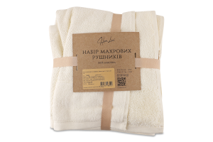 Набір рушників махрових айворі 40х70см/70х130см №258463 Home Line 2шт