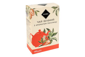 Чай зелений байховий з ароматом полуниці RIOBA к/у 100г