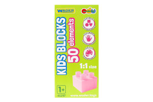Конструктор Wader Kids Blocks рожевий 50ел 41297