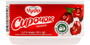 Творожок 5% взбитый с наполнителем фруктовым Вишня Чудо ст 100г