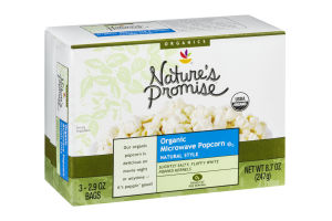 Nature's Promise Organic Microwave Popcorn Bags Natural Style - 3 CT